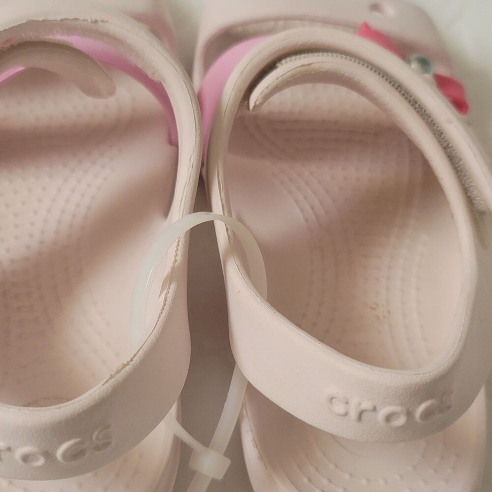 Crocs Keeley Charm Sandals Girl Size C13 Water Pink Bow Shoes Sandals - Picture 7 of 11
